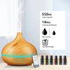 Diffuser For Home 550ml Aromatherapy Essential Oil Diffuser Wood Grain Remote Control Ultrasonic Air Humidifier Cool 7 Color LED