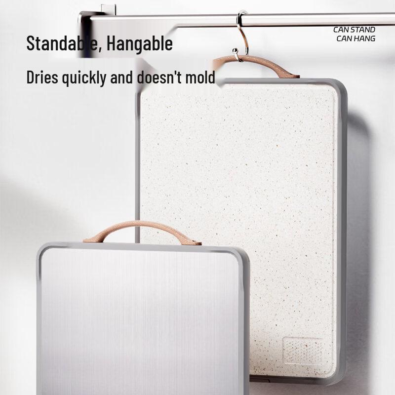 Kangbakh Zweiseitiges antibakterielles Edelstahl-Schneidebrett