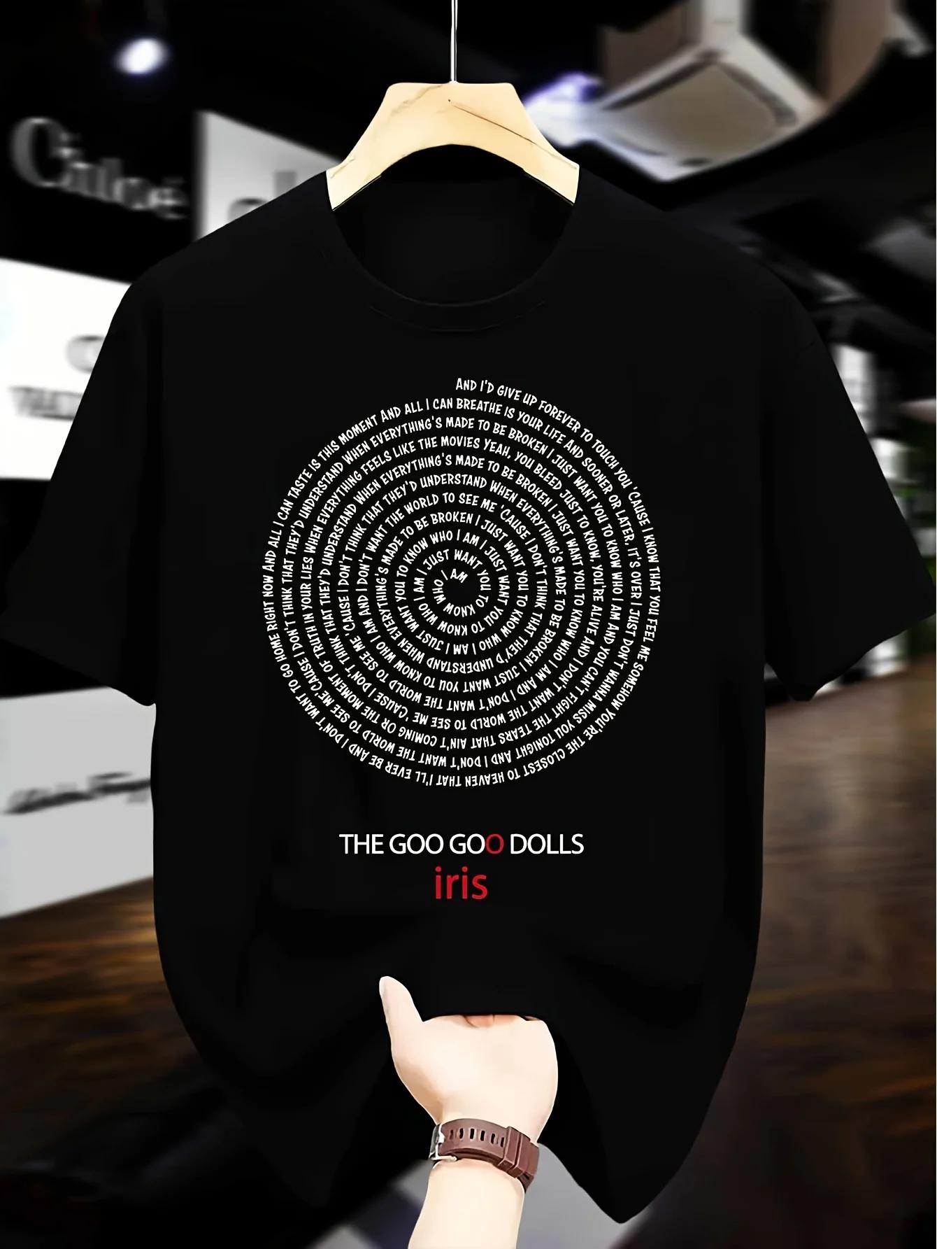 

G Oo Goos D Ols Iris Music Официальная футболка с принтом узора для мужчин и женщин с печатью текстов песен и обложкой альбома Подарок фанату - Мужская S... S