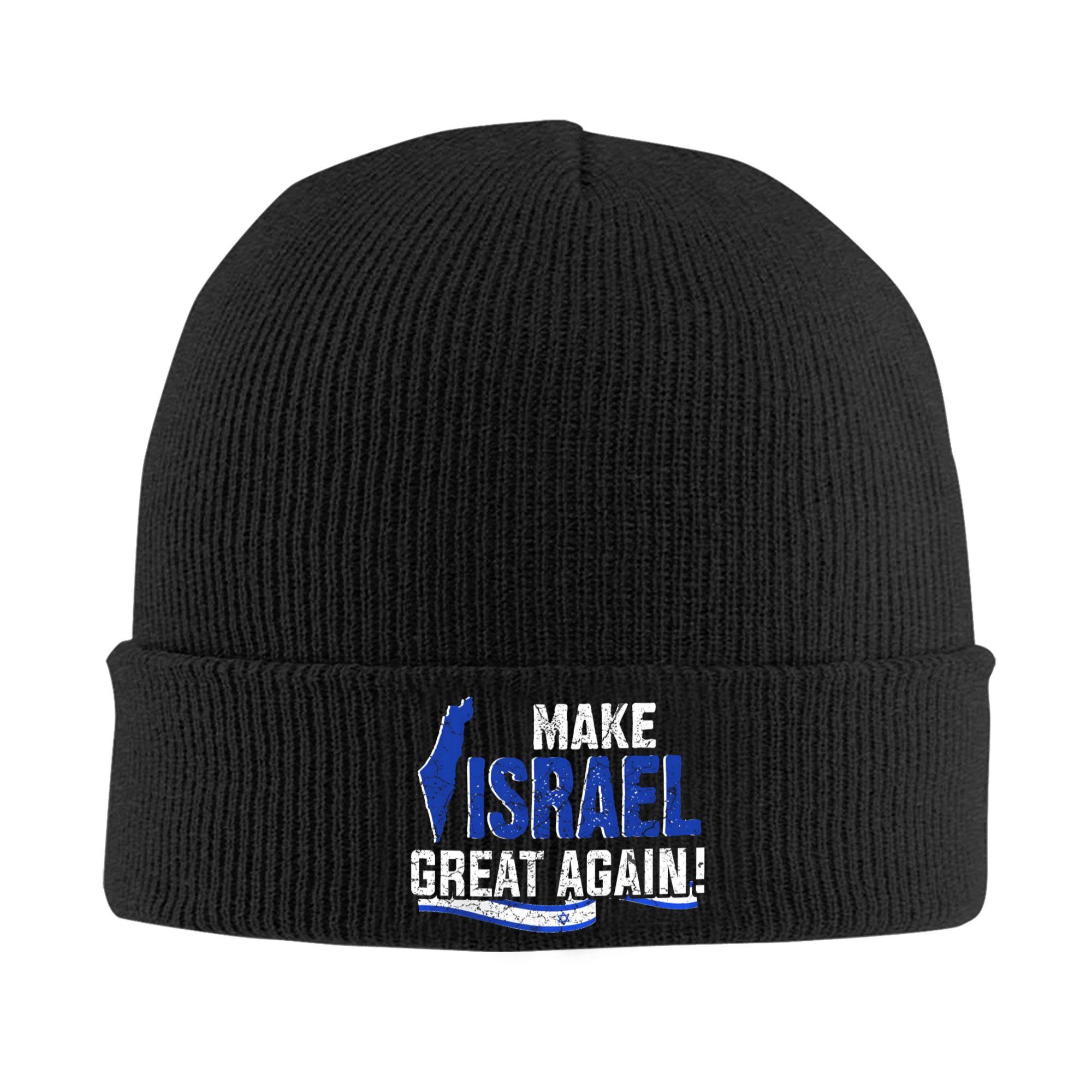 

Make Israel Great Again Flag Skullies Beanies Caps Unisex Winter Warm Knitted Hat Hip Hop Adult Bonnet Hats Outdoor Ski Cap One Size