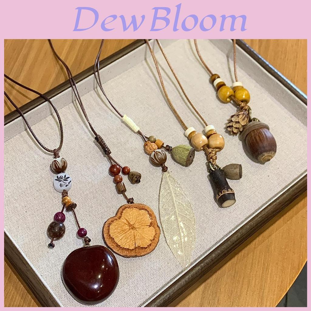 Bohemian Acorn Resin Necklace With Geometric Pendant For Women Summer Fashion