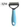 Dog Grooming Supplies Double-Sided Pet Detangling Rake, Undercoat Rake with Rounded Blades, Non Slip Comb Shedding Brush for Long Hair Dogs, Cats Dogs