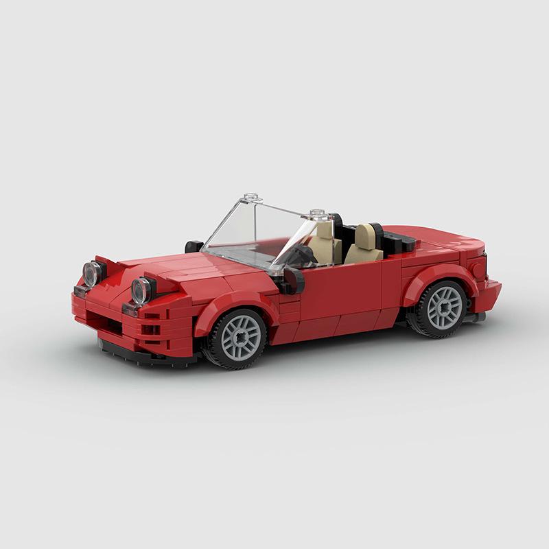 Red Convertible Sports Car MOC Lego-Compatible Building Blocks DIY Children's Educational Toy