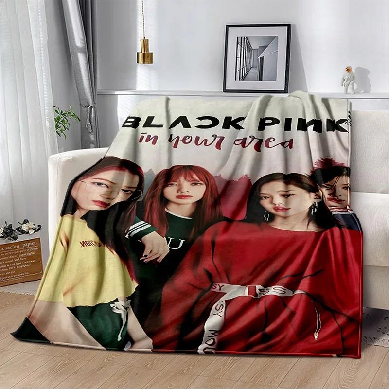 Kpop Girls 3D Pink Lisa JISOO HD Soft Flannel Blanket for Beds Bedroom Sofa Picnic,Throw Blanket for Cover Outdoors Leisure Gift 75x90cm