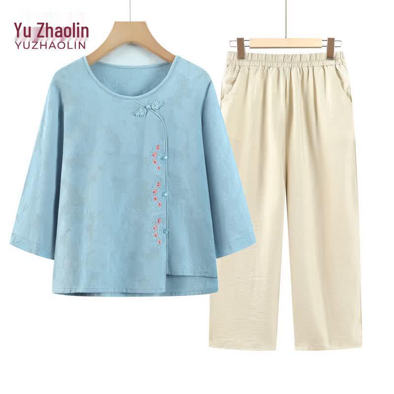 YUZHAOLIN Women s Summer Plus Size Two-Piece Set XL