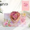 Handmade Greeting Card Foldable 3D with Envelope Decorative Artistic Birthday Gift Fly-out Holiday Blessings Message Space