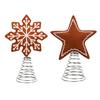 Yousheng Christmas Tree Topper Rustic Felted Snowflake/Star Tree Topper Decorations for Indoor Outdoor Holiday Home Party Decor