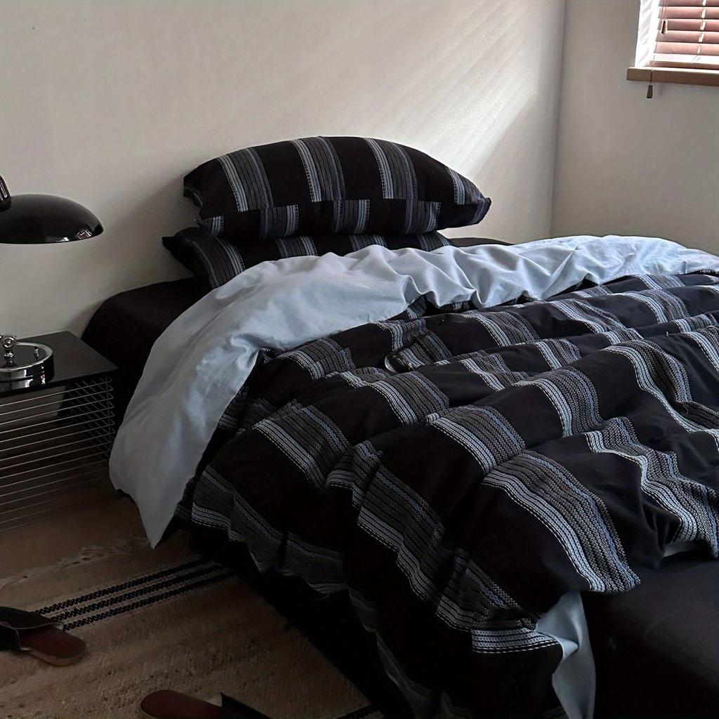 Ins Nordic Černý puntík Ložní souprava Ploché prostěradlo Povlak na přikrývku Twin Full Queen Severské ložní prádlo Chlapecké Dívčí Ložní soupravy