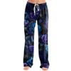 Women Loose Fit Halloween Themed Printed Casual Pants Elastic Waist Relaxed Trousers for Daily Wear Home Lounge