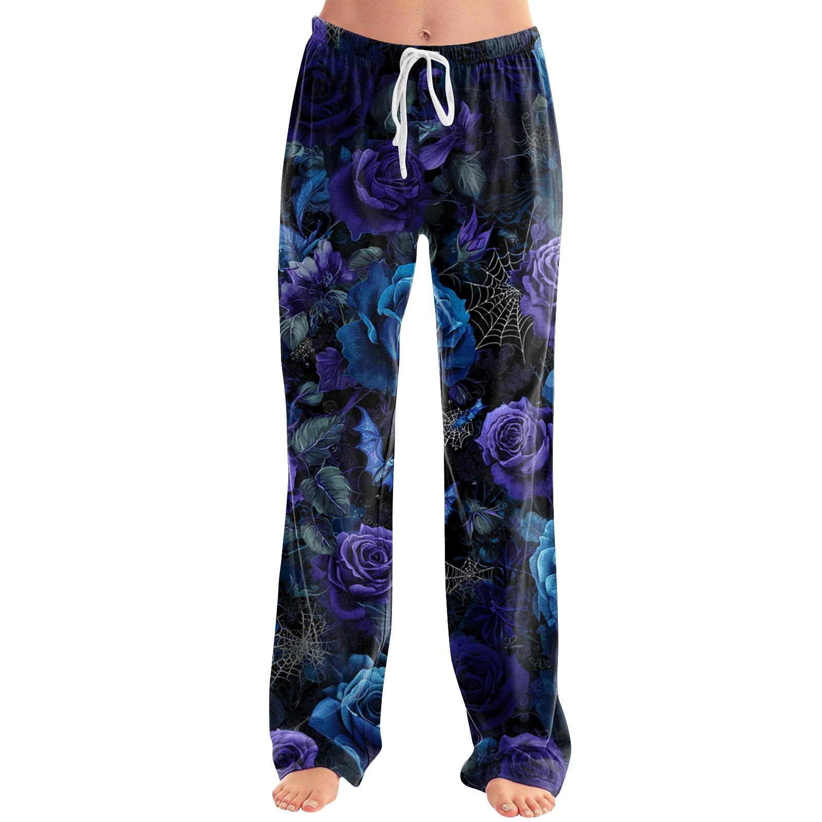 Women s Halloween Print Loose Fit Casual Pants L