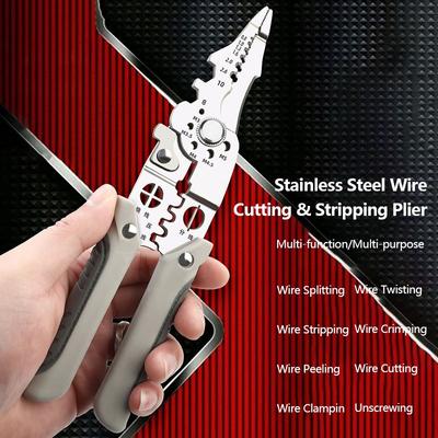 1PC Crimper Cable Cutter Adjustable Automatic Wire Stripper Multifunctional Stripping Crimping Pliers Hand Tool