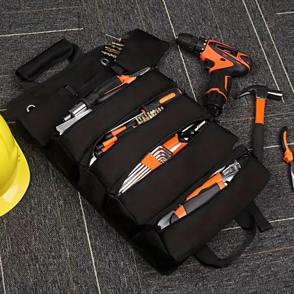 3pcs tool bag,Premium Tool Roll up Bag-Heavy Duty Small Tool Bag Organizer and Storage,Multi-Purpose Tool Roll Pouch(Black)