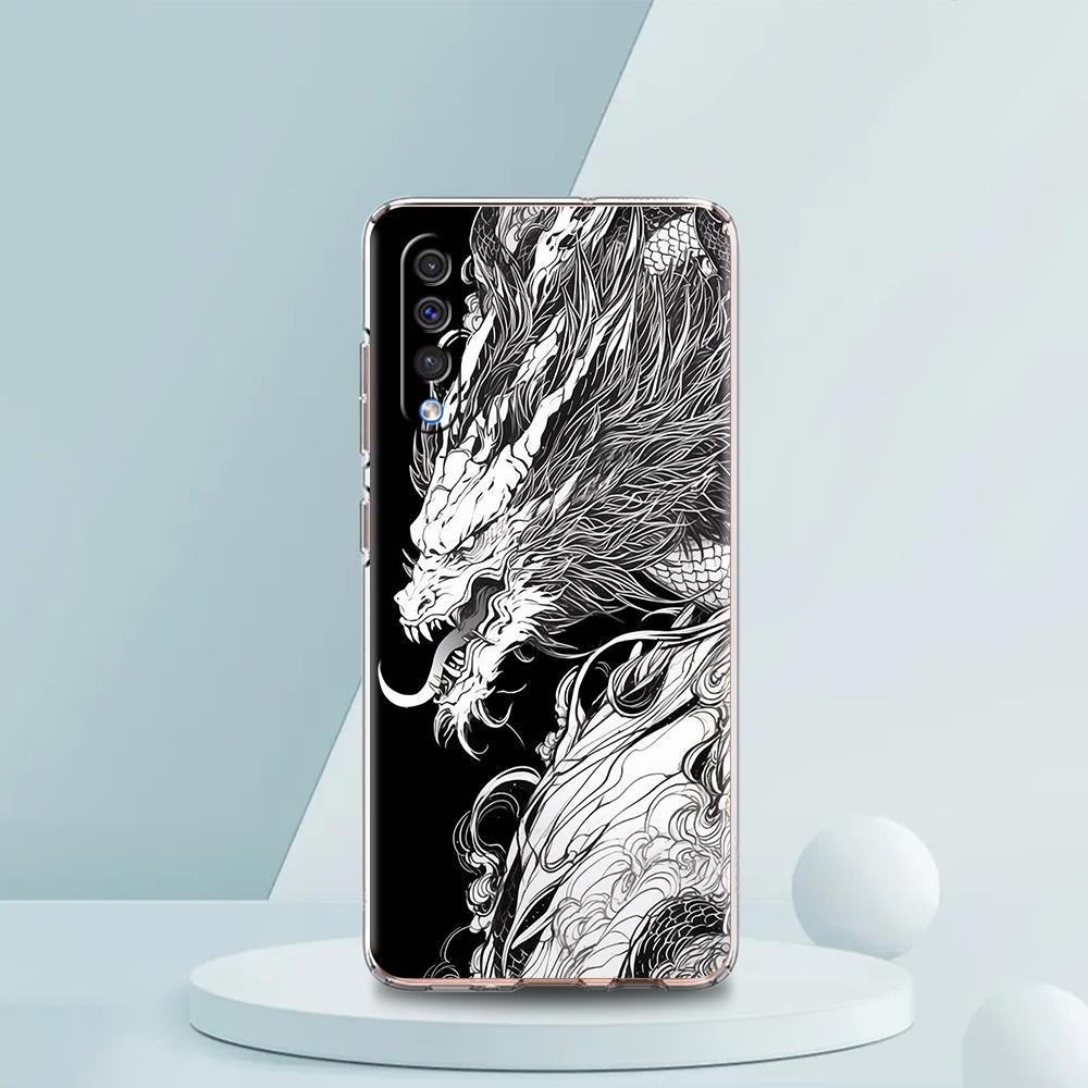 Chinese Dragon Transparent Phone Case for Samsung Galaxy A12 A50 A52 A70 A40 A10 A20 A30 A02 A03S A04 Cover Silicone Shell Capas