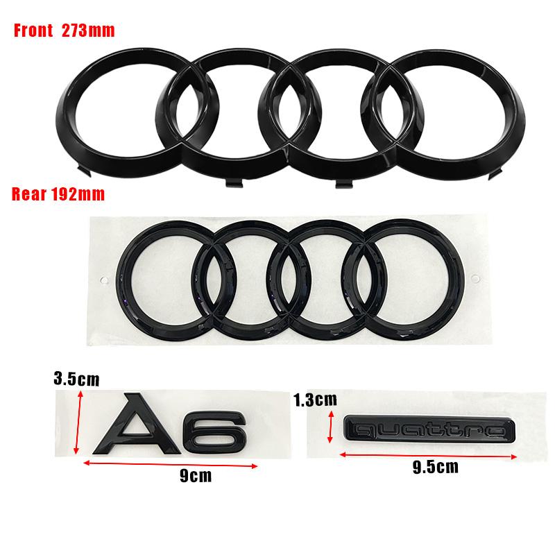 Für heißes A6 2020 2021 2022 2023 Quattro Sline Emblem 4Ringe Logo Auto Styling Haube Frontgrill Emblem Heckklappe Abzeichen Zubehör