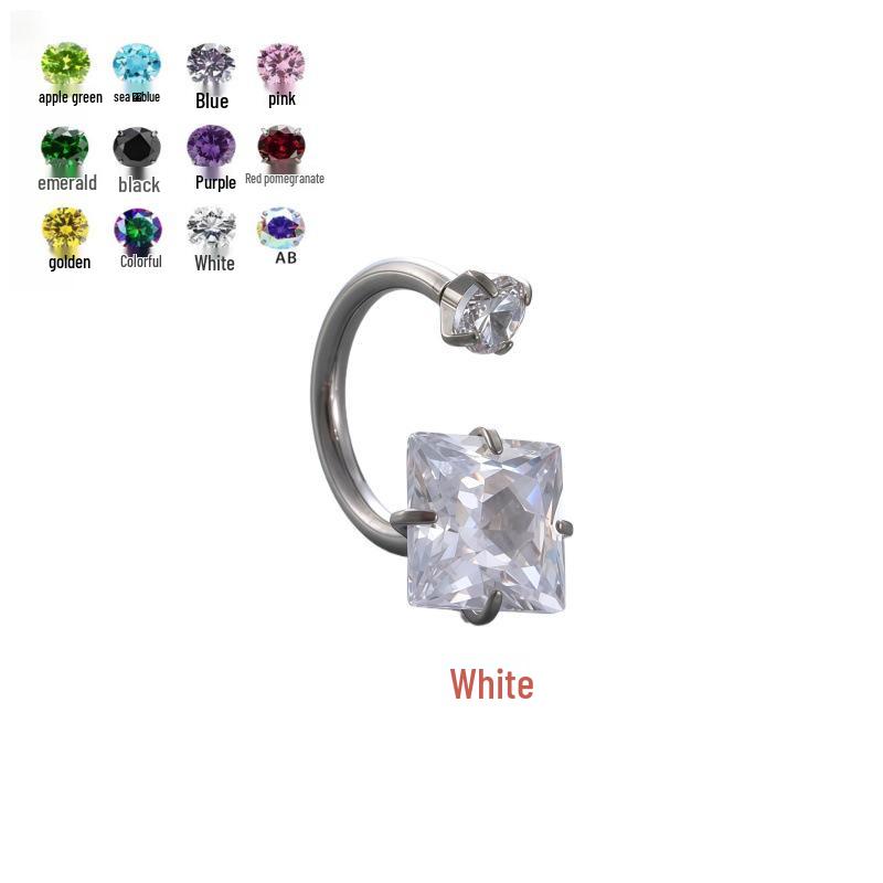 Luxury Dual-Headed Horseshoe Stud Earrings with Zircon Heart