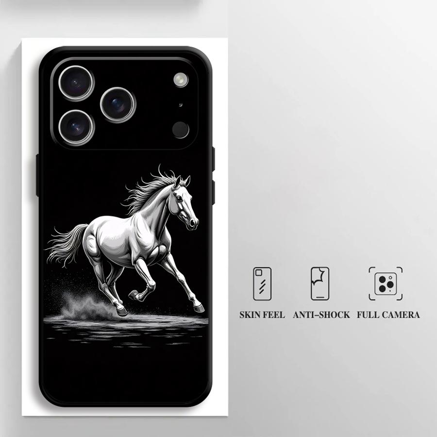 Running Horse Case for Apple iPhone 17 Pro Max XR XS MAX 15 Pro 7 8 14 13 16 Air 12 11 Funda Phone Cover
