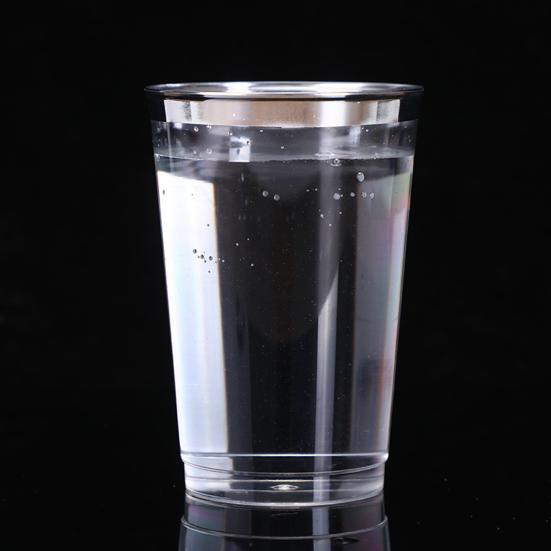 25Pcs Juice Cup Transparent Large Capacity Plastic Rimmed Disposable Water Glass Party Accessories