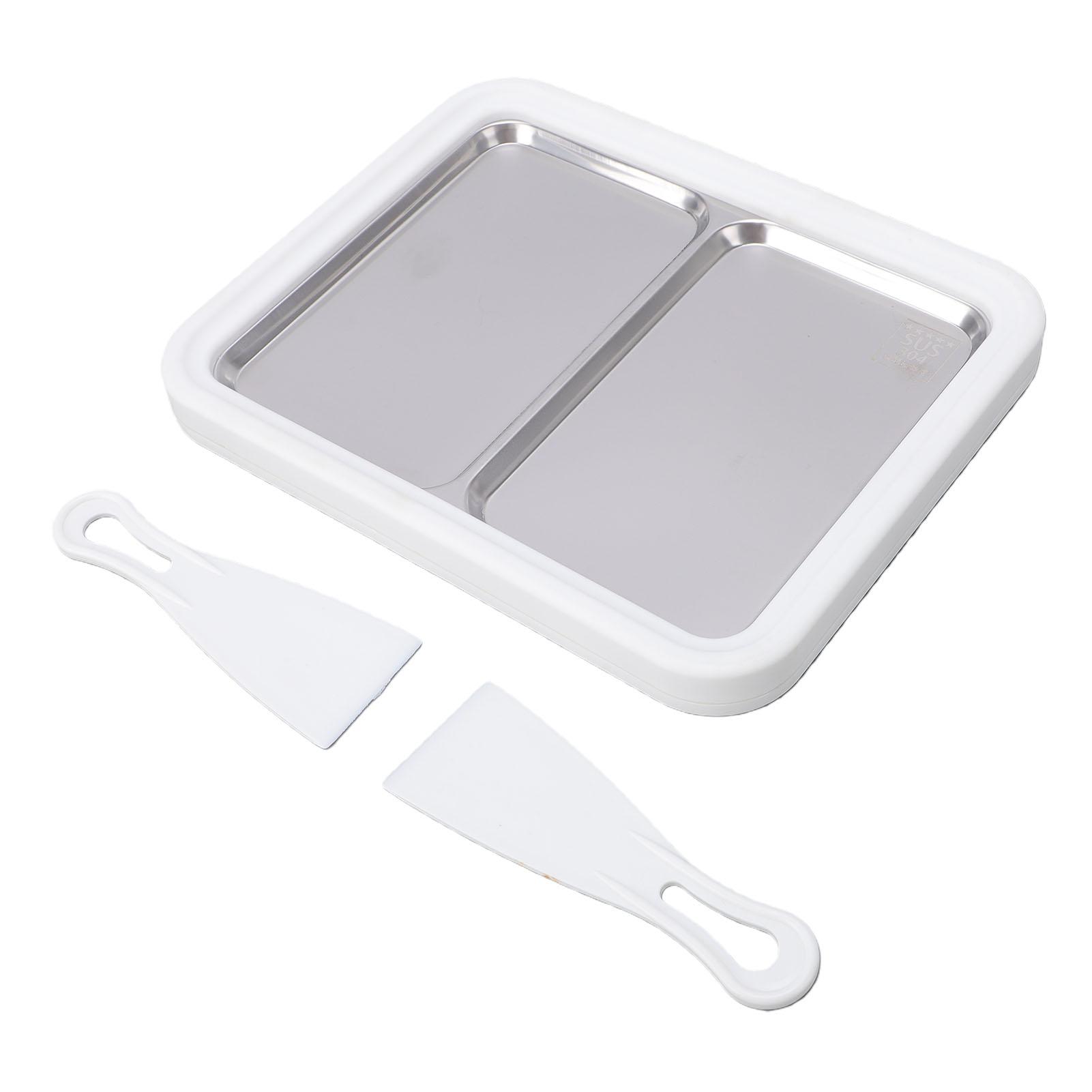 

Rolled Ice Cream Maker 304 Stainless Steel Ice Cream Roll Tray with Dual Pan for Homemade DIY L