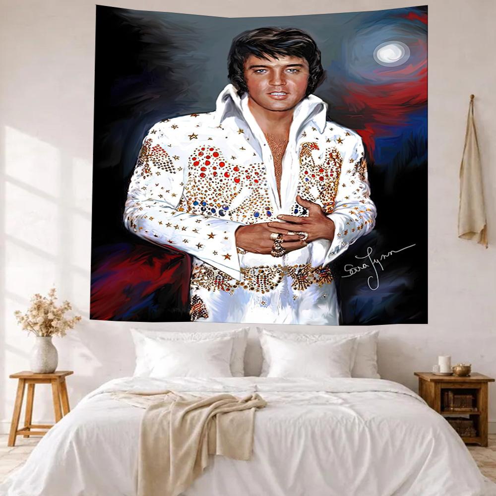 Elvis Wall Decor Tapestry Art For Pet Memorial Birthdaywedding Party Backdrop Family Gift