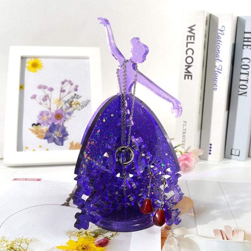 Crystal Epoxy Mold Stereo  Dancing Girl Jewelry Holder Mold Ornaments Silicone Mold for  Jewelry Making