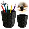Stable Stationery Storage Holder Pebble Texture Pen Holder, Hexagonal Desktop Organizer, Anti-Tip 3D Durable Desk Organizer for Study Printed PLA Cup