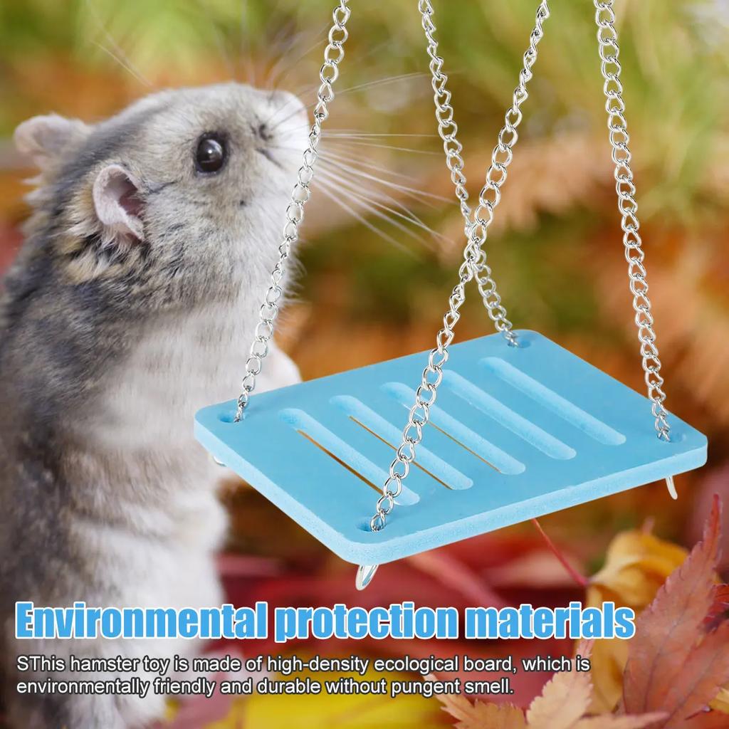 3Pcs Hamster Play Toy Guinea Pig Seesaw Hamster Ladder Hanging Chain Swing Easy Assembly DIY Hamster Cage Accessories