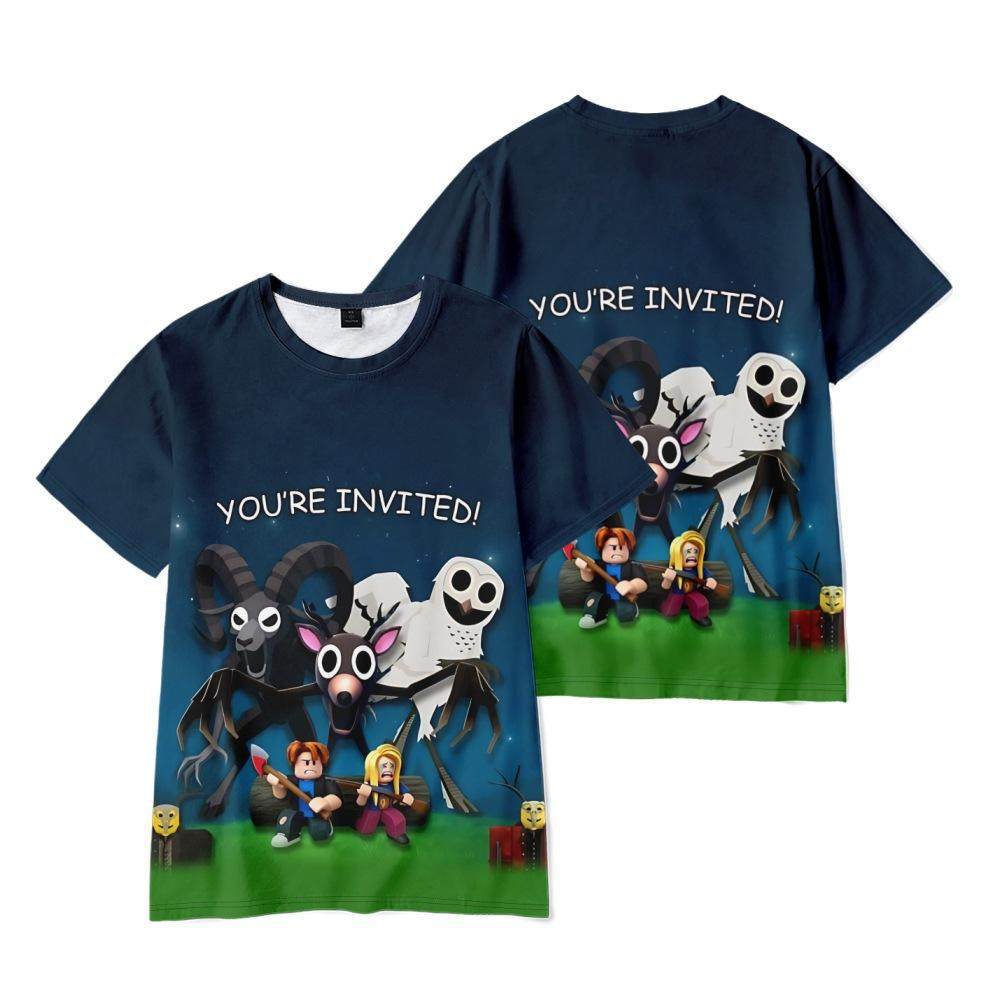 Adult cartoon trendy printed personalized casual T-shirt men