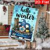 2D Flat, 2D Flat Christmas Blue Truck Goblin Garden Flag_4-28x40 Inch Outdoor Garden Flag Double-sided Home Decoration Courtyard Decoration Outdoor De