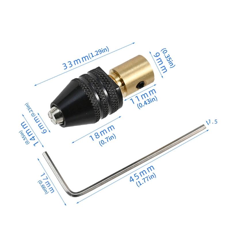Universal Auto Tightening Chuck For Tiny Grinders Featuring Multiple Bore Size From 2mm To 6mm For Tool Versatilities