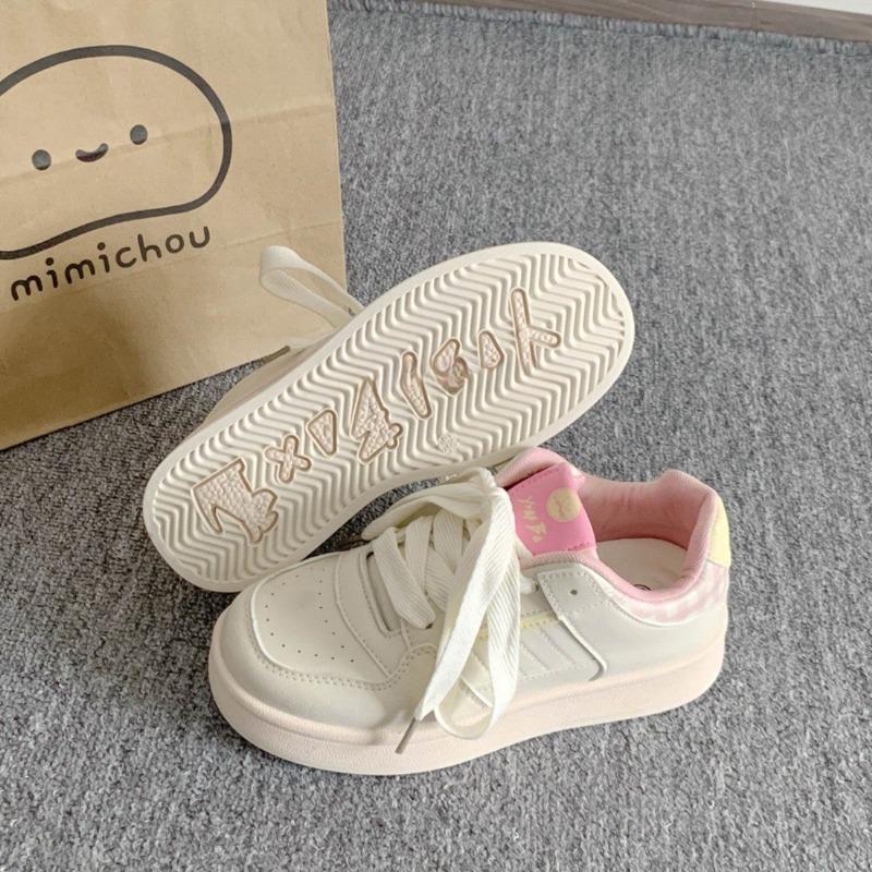 New platform white shoes versatile casual student board shoes cute dopamine