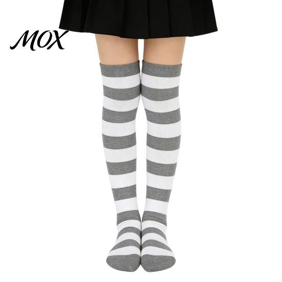 Comic-Ausstellung Outfit Accessoires Gestreifte Oberschenkelhohe Socken für Damen Mädchen, Über dem Knie Strümpfe, Mode Festlich Winter Strumpfwaren Weich Dehnbar