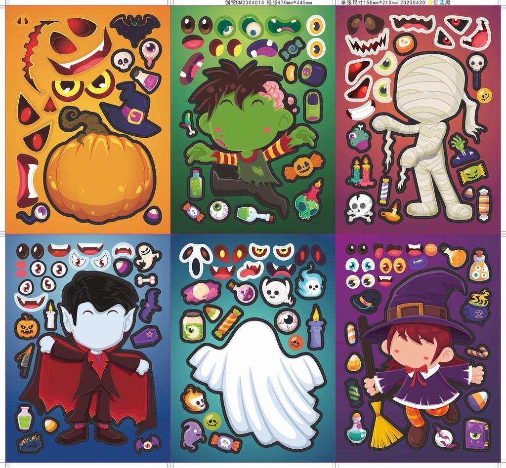 Theme Halloween Creative Vampire Pumpkin Kids Stickers For Diy Projects Fun And