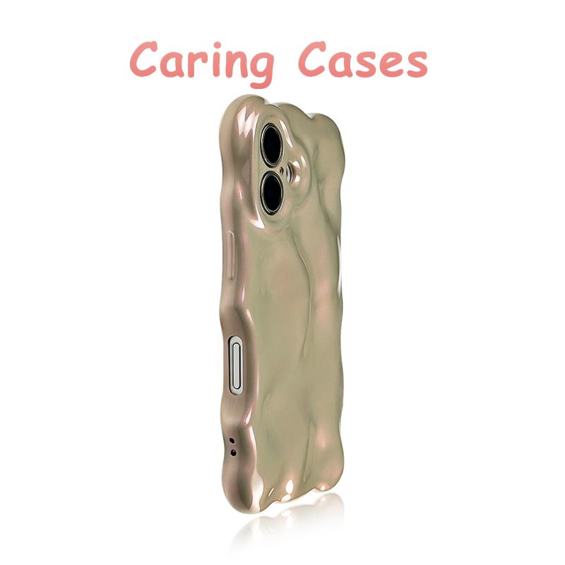 For iPhone 16 Pro Max Case Blush Pink Wavy Bubble Silicone Shockproof Compatible with iPhone 15 14 13 12 11