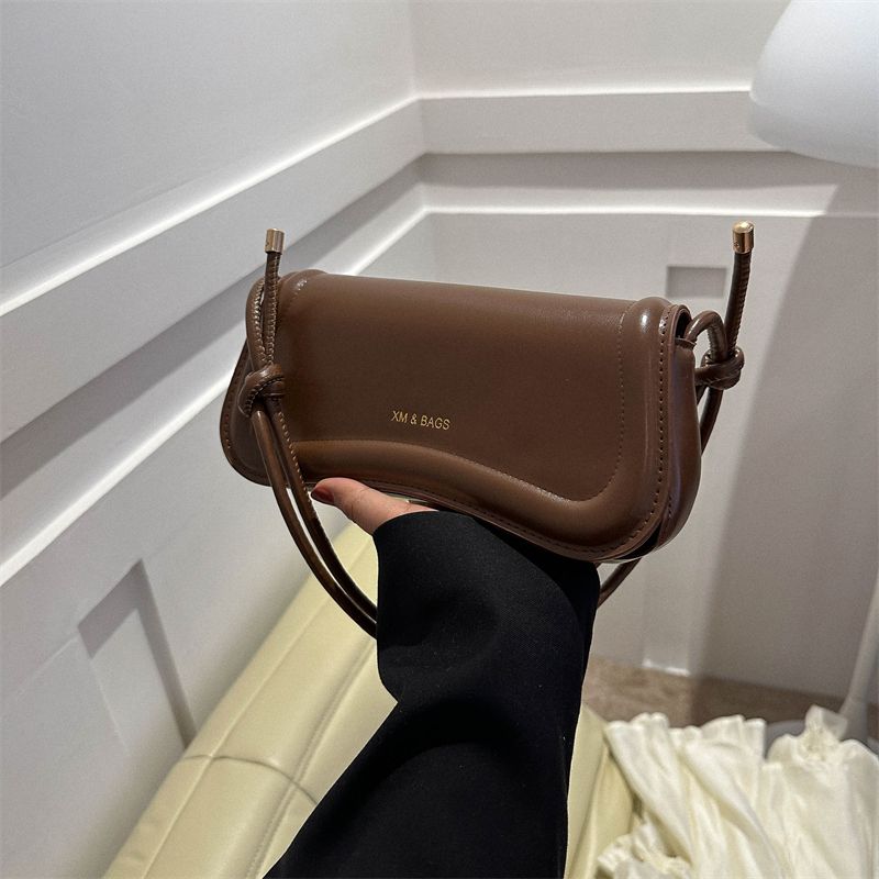 Texture Solid Color Retro Bag Women's Bag Summer Popular Casual Crossbody Bag Simple Single Shoulder Armpit Bag