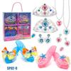 Princess Dress-Up Toy Set With Crystal Shoes,Necklace,Earrings,And Jewelry Box For Kids - Idea For Birthday Parties And Playtime