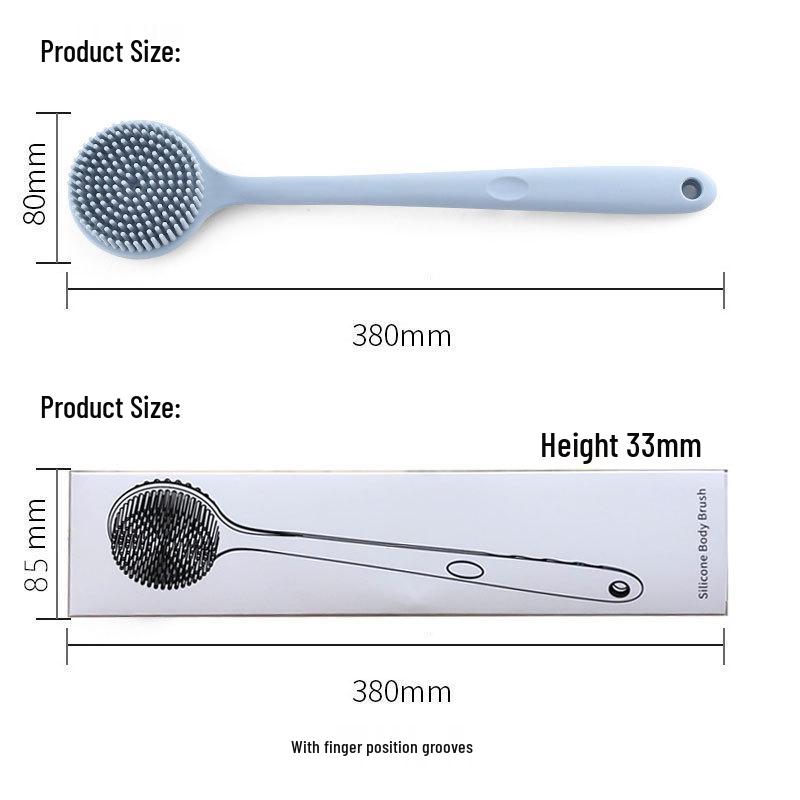 Silikon Duschbürste mit langem Griff - Weiche Borsten Rückenbürste für einfache Anwendung