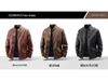 Men's Slim Fit Genuine Leather Jacket with Stand Collar and Velvet Lining - Casual Motorcycle Outerwear