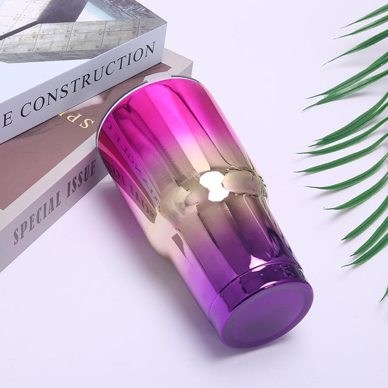 

Автомобильная кружка 30 унций из нержавеющей стали 304, вакуумное УФ-покрытие, кружка-пузатик с постепенным изменением цвета, креативная автомобильная кружка для льда 30oz