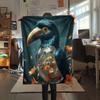 1Pc Glass Bird Print Flannel Blanket, High Quality Comfortable for All Seasons, Home Decor, Warmth and Comfort, Perfect for Christmas Gifts