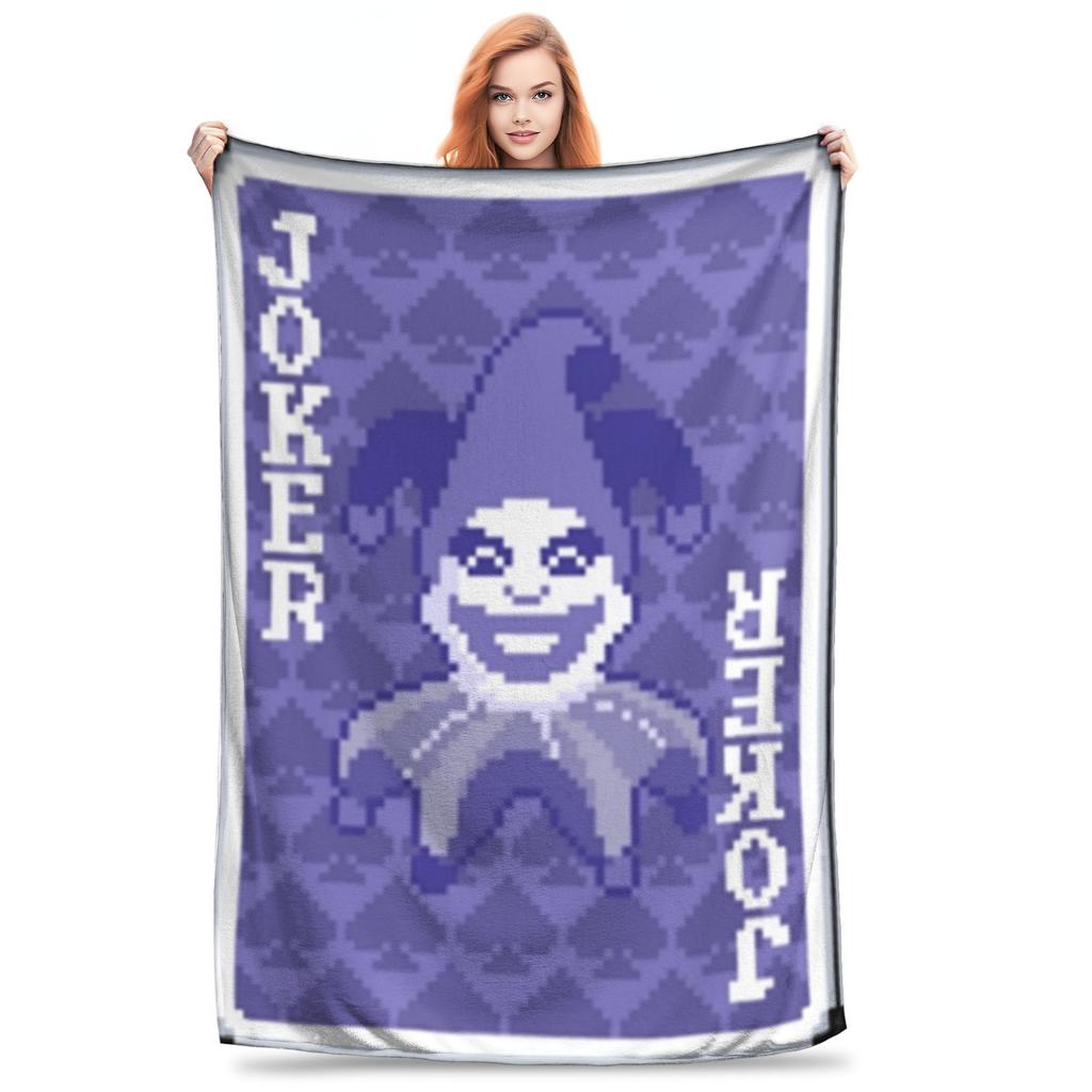Balatro Playing Card Jocker Lusty Joker Blanket Flannel Multi-Function Soft Throw Blankets For Home Bedroom Plush Thin Quilt