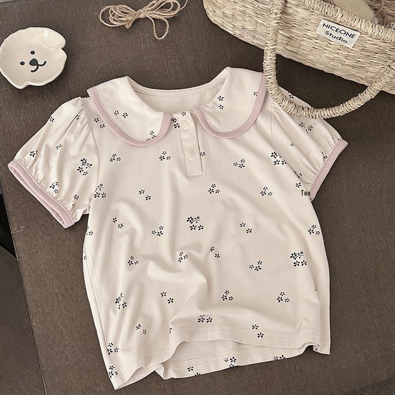 Pijamale vara 2025 pentru copii: Set coreean cu mâneci scurte în modal pentru fete