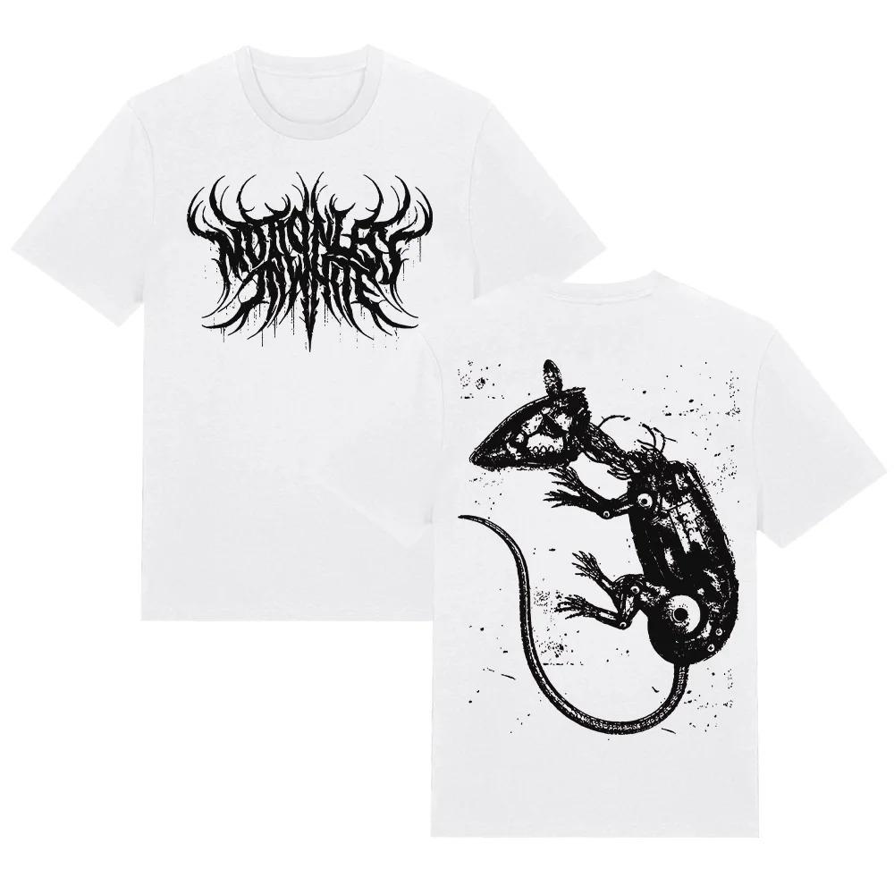 

Футболка Cyber Rat Motionless in White Футболки Трэш-метал группы Высококачественный хлопок Круглый вырез Короткий рукав Унисекс Винтажная футболка 4XL