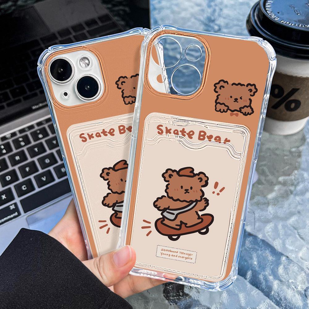 Pouzdro na telefon na kartu pro iPhone 11 13 XR 15 14 Pro Max iPhone 12 16 7 8 Plus XS Max Samsung S24 S23 A15 A55 A05 A54 Redmi 12 13C 13 9 Cartoon Protection