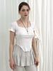 MOIFAIRE Bagel Square Neck T-Shirt / White