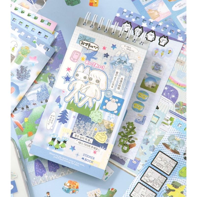 Aesthetic Sticker Adhesive Note Pad 20Sheets/Pad Scrapbooking Sticker for Journal Notebook Planner Phone Album Phone