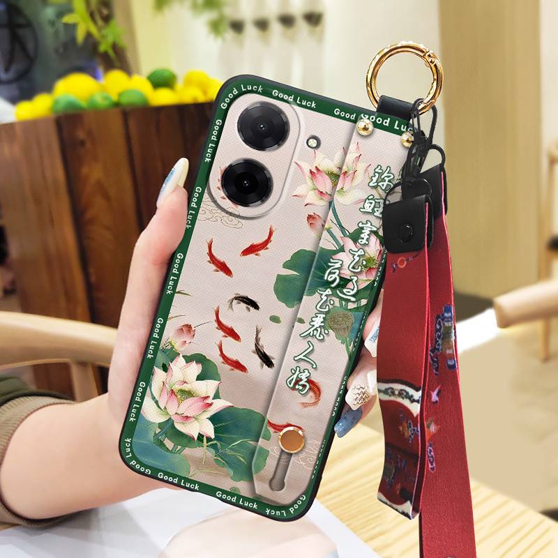 Waterproof Silicone Phone Case For Redmi A5 4G/Xiaomi Poco C71 4G Kickstand Soft case Chinese style Durable Elderly lady