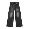 JYL Unisex Wide-Leg Jeans Vintage Loose Floor-Length Casual Denim Trousers