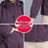 Mom's Spring Hooded Jacket for Mature Women - Solid Color, Loose Fit