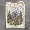 Old School Bigfoot Hiking Graphic Tee, Mountain Wilderness Animal Shirt, Retro Outdoor Adventure Top, Comfort Colors® Nature Gift Tee