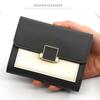 Fashion Women Wallet Luxury PU Leather Patchwork Short Purse Slim Trifold Card Holder Female Small Square Buckle Clutch Coin Bag